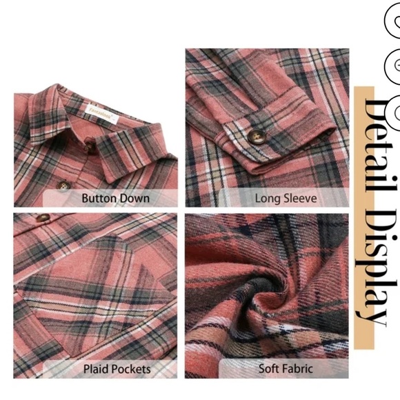 Fantaslook Plus Size Flannel Plaid Shirts for Women - Picture 6 of 8